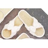 Pedicure SPA bath Loofah Natural terry Slippers Size LARGE Clean Exfoliate Revive Large New
