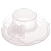 Vbiger Women's Summer Flat Large Wide Brim Gauze Kentucky Derby Sun Hat (White)