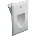 Datacomm Electronics 45-0001-WH Gang Recessed Cable Plate (White)