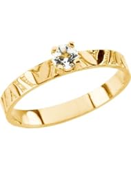 Jewelplus Youth Genuine Birthstone Ring 14K Yellow April