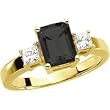 14K Yellow Gold Onyx and Diamond Ring