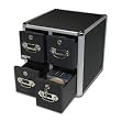 Vaultz VZ01049 4-Drawer Locking CD Storage Cabinet Holds up to 660 CDs (Black with Chrome Accents)
