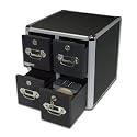 Vaultz VZ01049 4-Drawer Locking CD Storage Cabinet Holds up to 660 CDs (Black with Chrome Accents)
