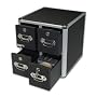 Vaultz VZ01049 4-Drawer Locking CD Storage Cabinet Holds up to 660 CDs (Black with Chrome Accents)