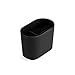 Umbra Step Black Toothbrush Holder and Toothpaste Organizer - Modern Bathroom Dental Storage Organizer Holders Stand Rack With Multi-Functional 3 Slots and Dividers - It Doesn't Wobble or Fall Over