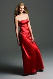 Fiery Red Strapless Dresses by Faviana
