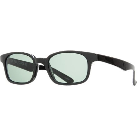 Electric Visual Knuckle Rectangle Sunglasses,Gloss Black Frame/Grey Lens,One Size On Sale