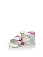 Billowy Sandalias planas (Blanco / Fucsia)