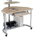 Trexus Intro Haddenham Corner Workstation Mobile Silver Frame Monitor Stand W1050xD725xH930mm Beech