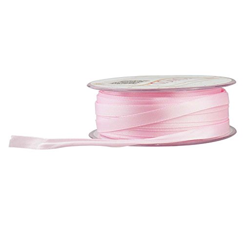 Fowod Double Faced Satin Ribbon, 54 Yard / 164 Feet, 1/4 Inch 6mm Wide, Pink