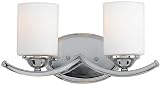 Review Quoizel EI8602C / Quoizel EI8602C Ellis 8-Inch Bath Bar with Two Lights with White Opal Etched Glass, Polished Chrome Finish