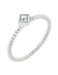 Twisted Petite Blue Topaz Solitaire Ring