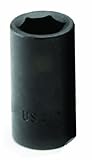 SK Hand Tool 8989 6 Point 3/8-Inch Drive Semi-Deep Impact Socket, 19mm [並行輸入品]