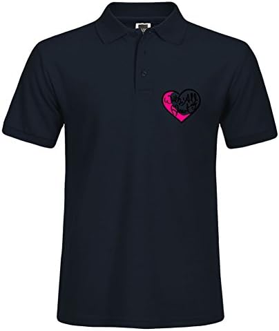 Men Performance Polo Shirt Breathable Short Sleeve Tee With All My Heart Specail Style