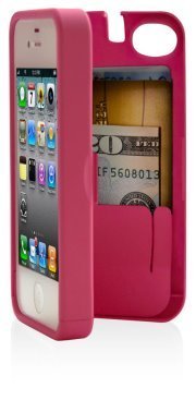 Sale Pink Case for iPhone 4/4S with built-in storage space for credit cards/ID/money, by EYN (Everything