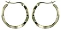 Silver Ladies Fancy 22mm Hoop Earrings
