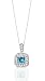 .60 CT GENUINE BLUE TOPAZ & DIAMOND 14K SQUARE PENDANT