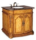 36 Inch Single Sink Bathroom Vanity with Solid Marble Top
