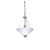 Kichler Lighting 3348NI Ansonia Light Convertible Semi-Flush Ceiling Light/Chain Drop Inverted Pendant, Brushed Nickel with Satin-Etched Glass