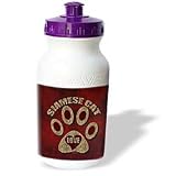 Doreen Erhardt Cat Breed Collection - Siamese Cat Love Cat Breed in Cheetah Print and Red - Water Bottles