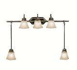 Kichler Lighting 5104OLZ Polygon 5-Light Bath Swag, Oiled Bronze with Linen Textured Glass
