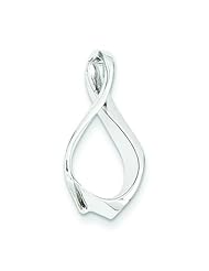 14K White Gold Fancy Omega Slide Pendant Jewelry New |J
