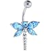 Aquamarine Gem Dragonfly Belly Ring