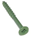 Green Decking Screws 4.5 x 50mm Pozi Counter sunk Hardened steel Rustproof coating.