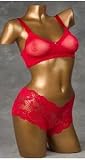 Transform See-Through Pocket Bra & Panty Set, Crimson Red