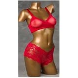 Transform See-Through Pocket Bra & Panty Set, Crimson Red