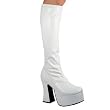 5 Inch Trendy Gothic Knee High Boot Platform Knee Boots White Stretch