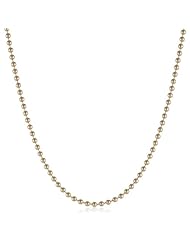 14k Gold 1.8mm Ball Bead Chain Necklace, 18"
