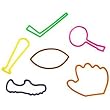 Pk/12 SPORTS Shaped Rubber Bands Bracelets 6 Styles