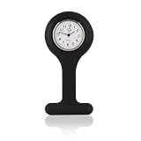 Fashion Silicone Nurses Brooch Fob Watch Black