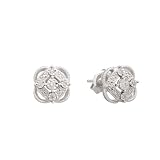 Sterling Silver Diamond Accent Pave Stud Earrings by DiAura