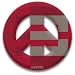 Peace Symbol Magnet of Crimson and Gray College Colors by MEYOTO LLC