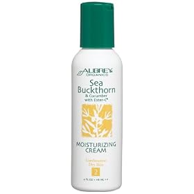 Aubrey Organics Sea Buckthorn & Cucumber with Ester-C Moisturizing Cream, 4-Ounce Bottle