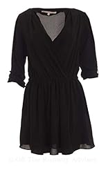 Flared-Skirt Elastane/Polyester Wrap  Dress