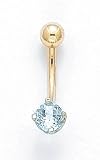 14K BELLY RING BS DEC - ES-1277