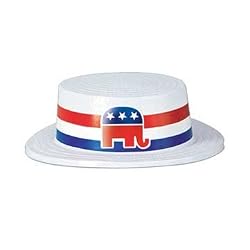 Skimmer Hat with Republican Elephant Band