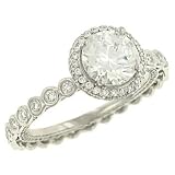 Round/Pave Diamond Engagement Ring .81cttw (cz ctr)