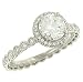 Jewelry : Round/Pave Diamond Engagement Ring .81cttw (cz ctr)