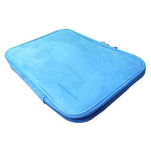 ASUS Eee PC 1008HA Seashell 10-Inch Pearl Black Netbook CaseCrown Double Memory Foam Netbook Pouch (Sky Blue Faux Suede)