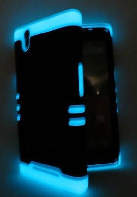 ZTE ZMAX Z970 Cover Case Black With Glow Shock Resistant Hybrid 3 Piece
