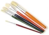 Wooden Handled Children's Paint Brushes - 5 Assorted