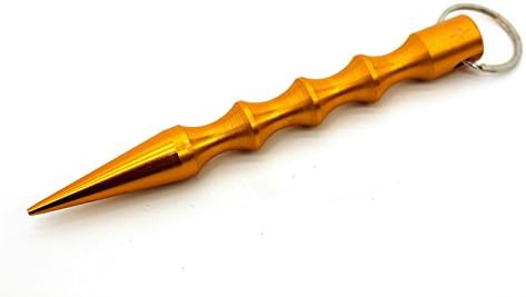 LKHE Alloy Solid Pen Shape Stick Self-defense Keychain (yellow)