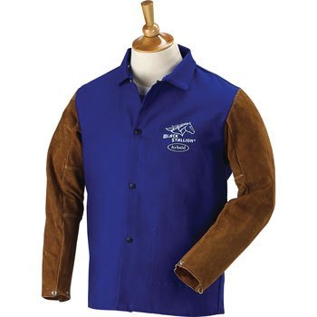 Black stallion hybrid 9 oz. fr and cowhide welding coat…
