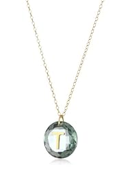 Charmed Circle "Like Letter" Green Amethyst "T" Necklace