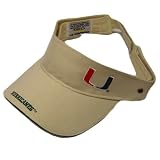 NCAA VISOR HAT CAP MIAMI HURRICANES UM KHAKI COTTON NEW