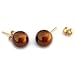 HinsonGayle AAA 7.5-8.0mm Chocolate Pearl Earrings (14kYG)